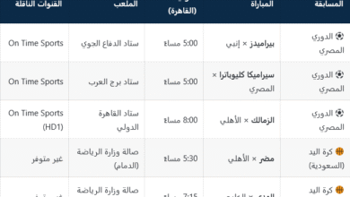 مباريات اليوم الجمعة