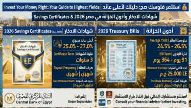 شهادات الادخار وأذون الخزانة في مصر 2026