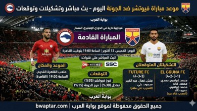 مباراة فيوتشر ضد الجونة اليوم