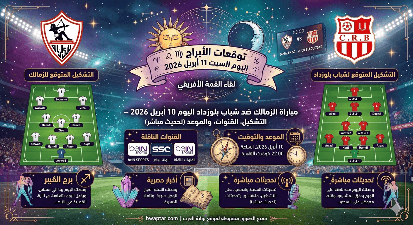 الزمالك ضد شباب بلوزداد اليوم