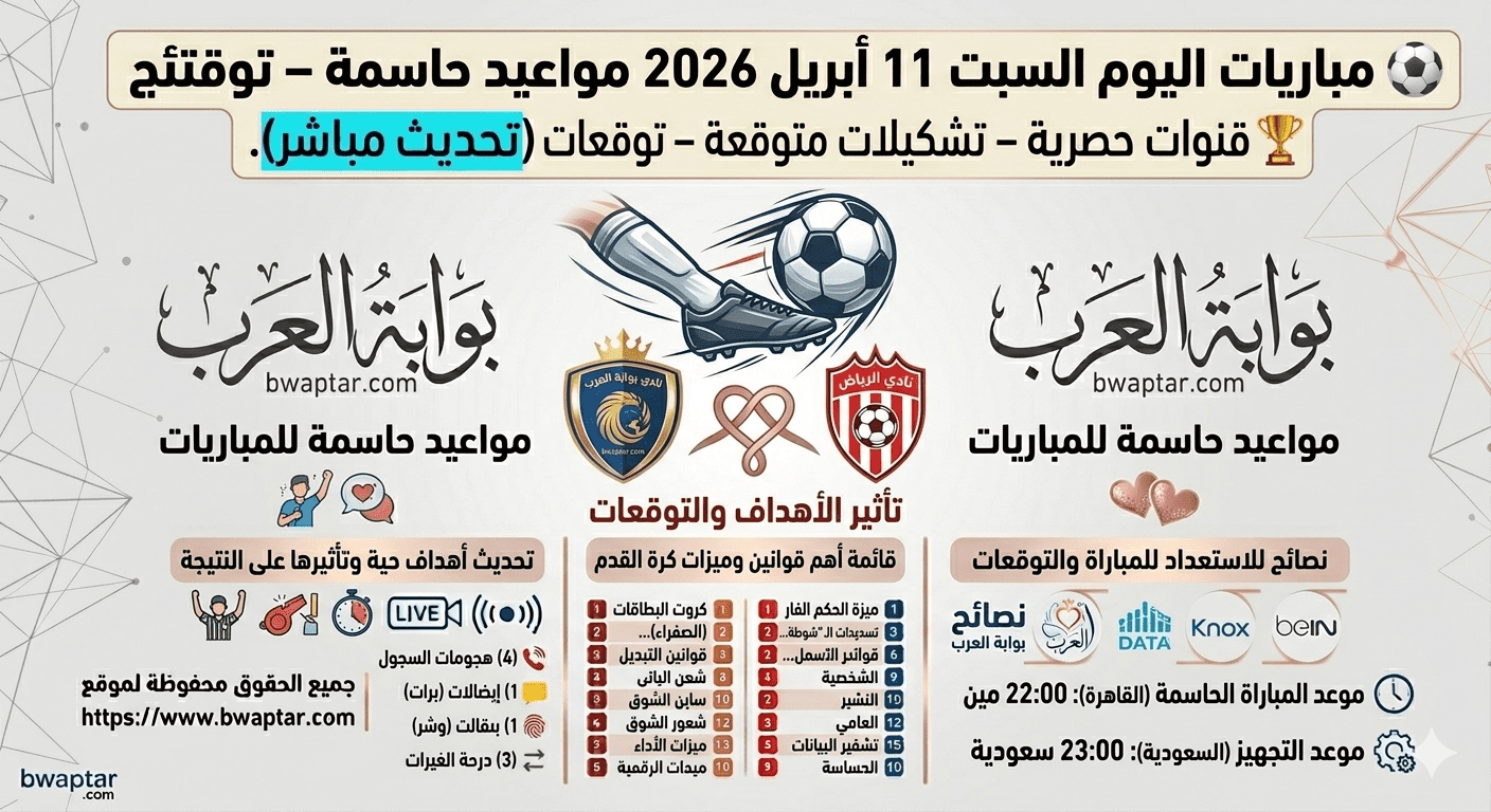مباريات اليوم السبت