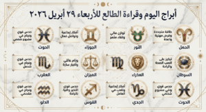 ابراج اليوم وقراءة الطالع للأربعاء 29 ابريل