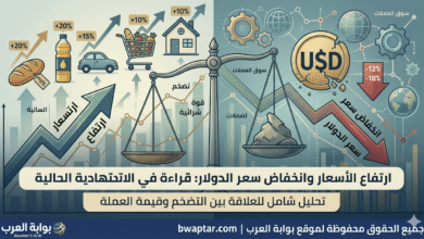 ارتفاع الأسعار وانخفاض سعر الدولار في مصر – رسم بياني للتضخم وسعر الصرف 2026