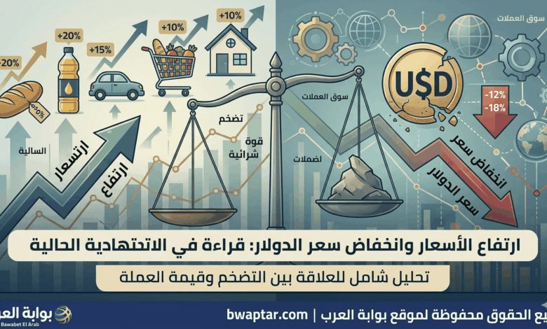 ارتفاع الأسعار وانخفاض سعر الدولار في مصر – رسم بياني للتضخم وسعر الصرف 2026