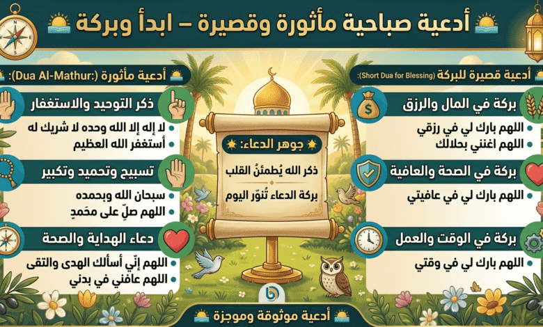أدعية صباحية مأثورة وقصيرة