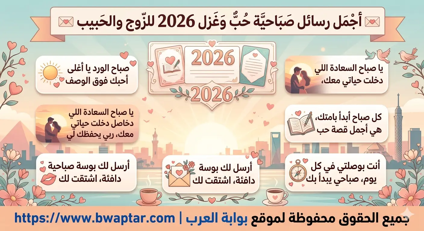رسائل صباحية حب وغزل 2026
