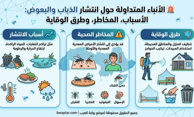 انتشار الذباب والبعوض