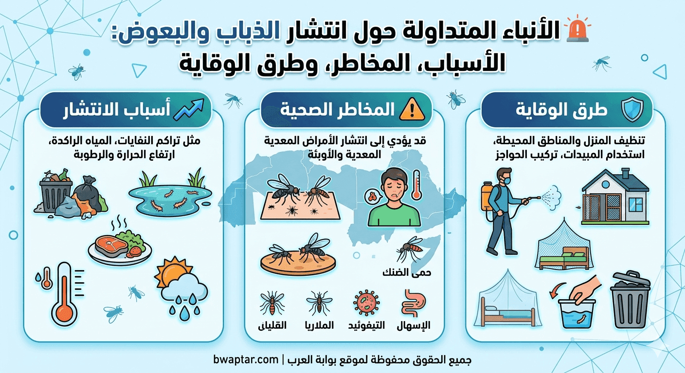 انتشار الذباب والبعوض