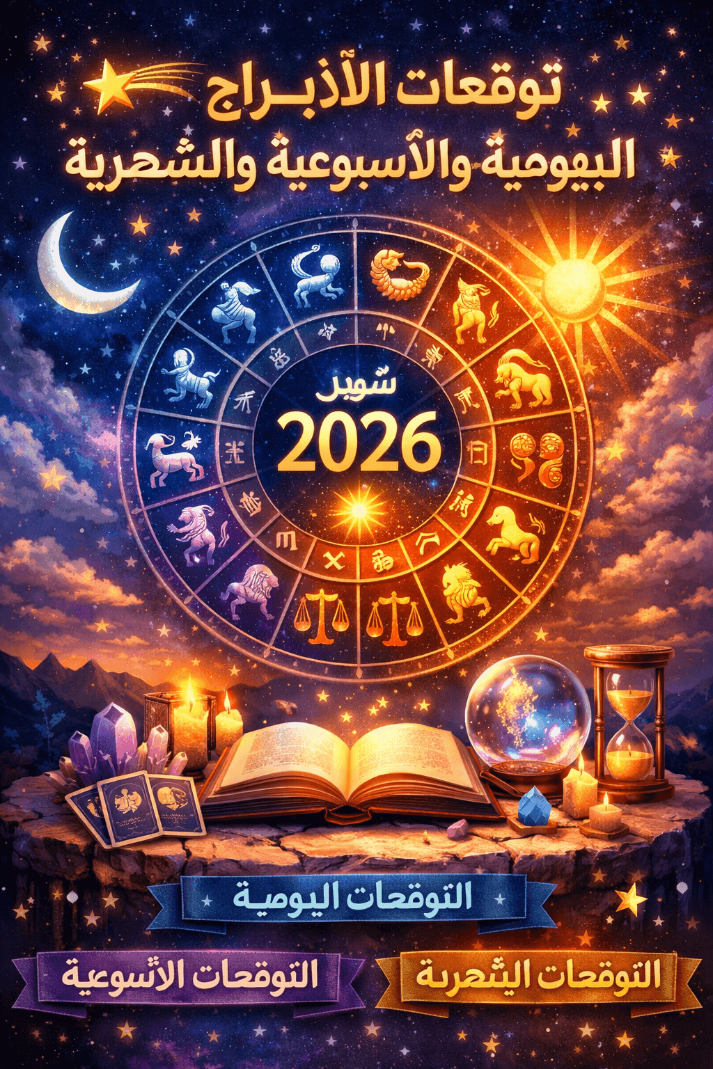 توقعات الأبراج لشهر إبريل 2026