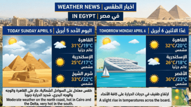 أخبار الطقس اليوم الأحد 5 أبريل
