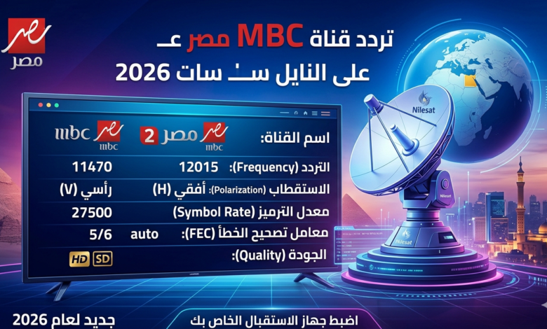 تردد قناة MBC مصر 2026