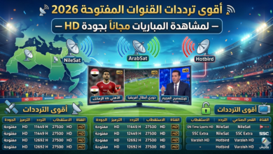 ترددات القنوات المفتوحة 2026