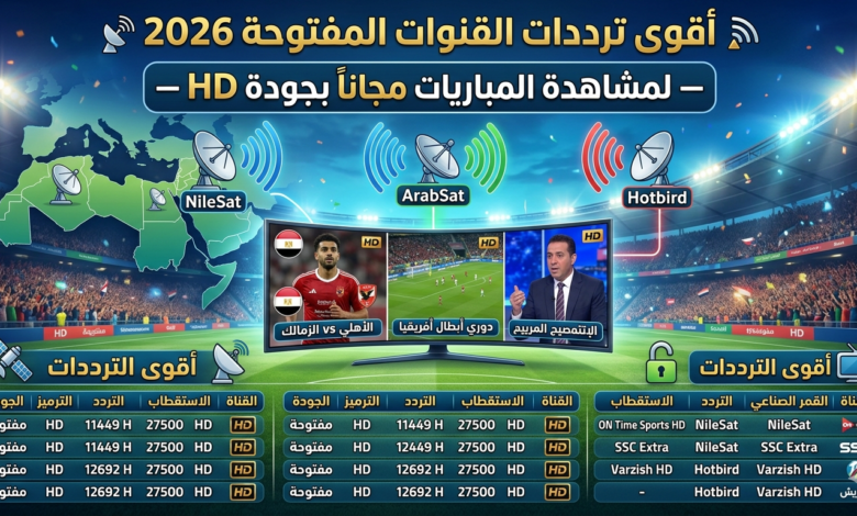 ترددات القنوات المفتوحة 2026