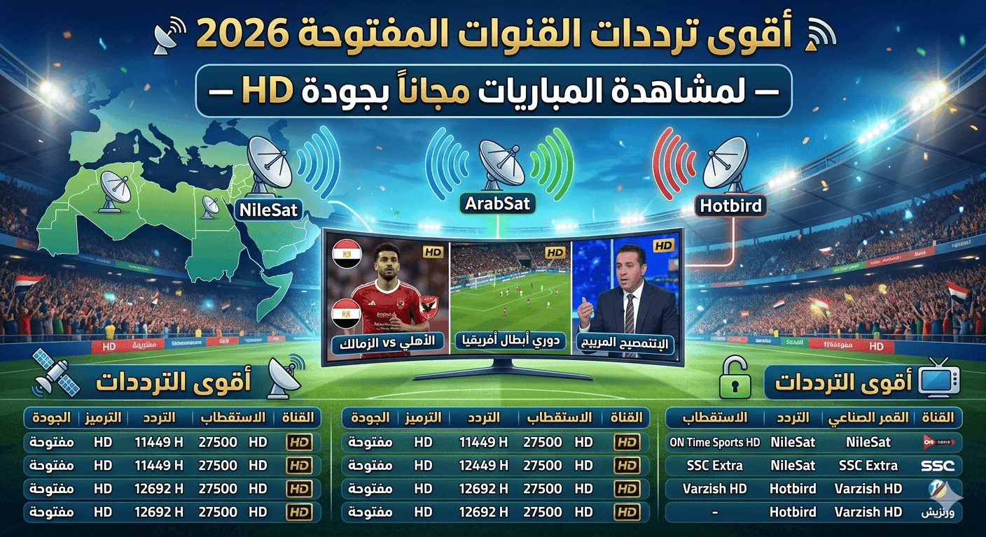 ترددات القنوات المفتوحة 2026