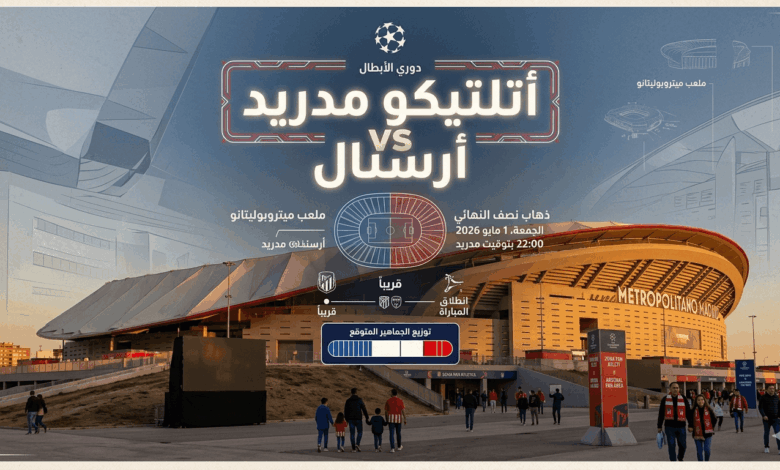 ملعب ميتروبوليتانو قبل مباراة أتلتيكو مدريد وأرسنال في دوري الأبطال