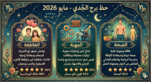 تفاصيل حظ برج الجدي العاطفي والمهني والصحي في شهر مايو