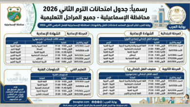 امتحانات الترم الثاني 2026 محافظة الإسماعيلية