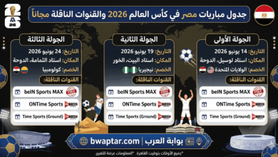 جدول مباريات مصر في كأس العالم 2026 والقنوات الناقلة مجاناً