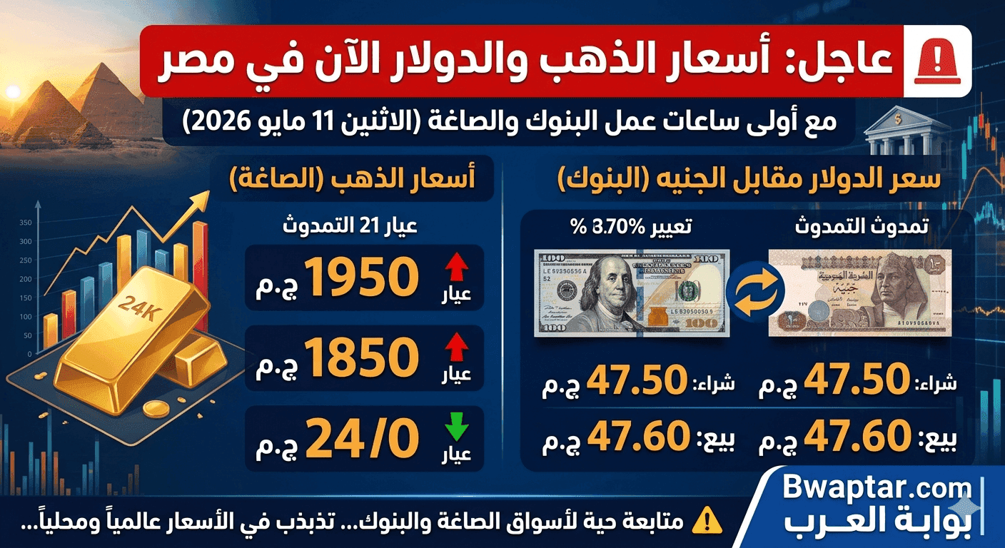 صور تعبيرية توضح آخر تحديثات عيار 21، عيار 24، وسعر الدولار