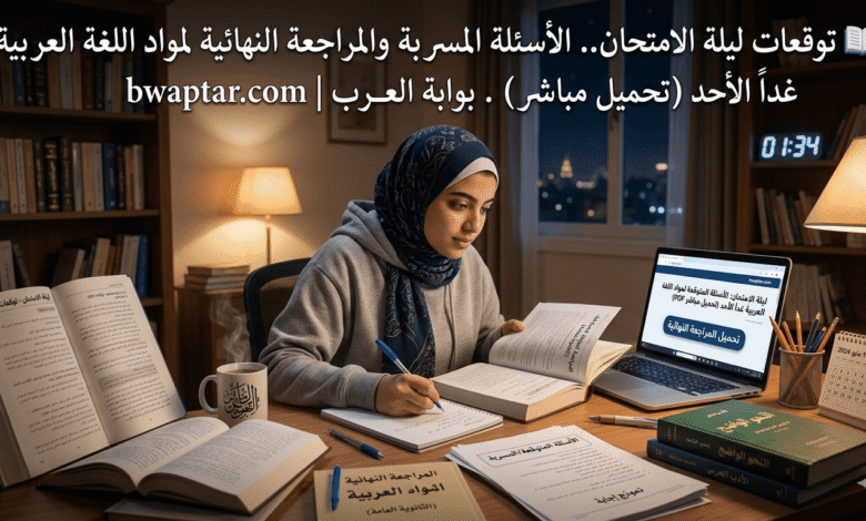 تسريب امتحان اللغة العربية