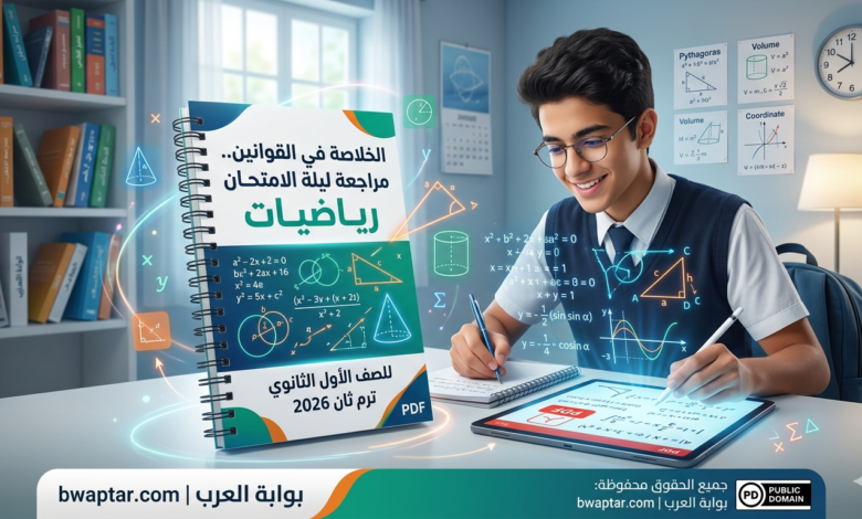 رياضيات للصف الأول الثانوي ترم ثان 2026