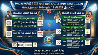 مرتبات شهر مايو 2026