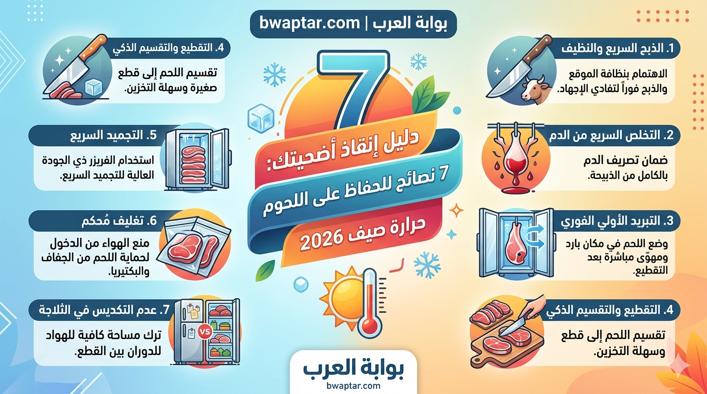 لحوم طازجة في حرارة صيف 2026