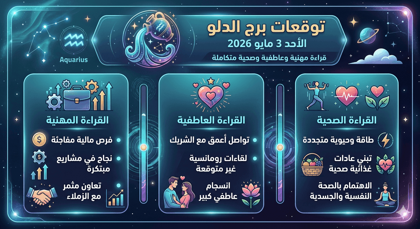 برج الدلو الأحد 3 مايو 2026