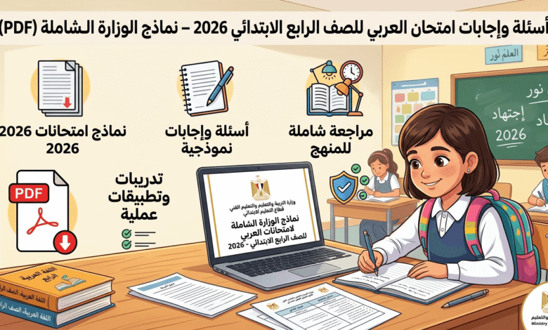 امتحان العربي للصف الرابع الابتدائي 2026