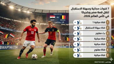 قمة مصر وبلجيكا في كأس العالم 2026