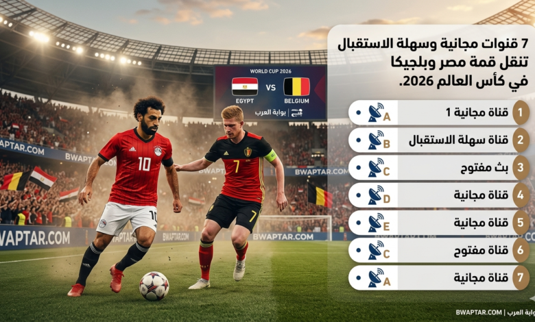 قمة مصر وبلجيكا في كأس العالم 2026