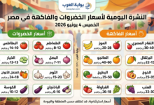 أسعار الخضروات والفاكهة