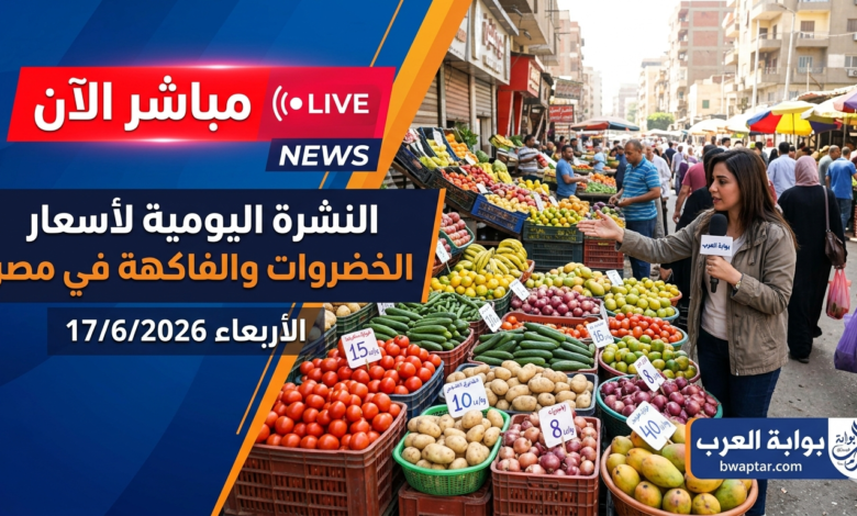 النشرة اليومية لأسعار الخضروات