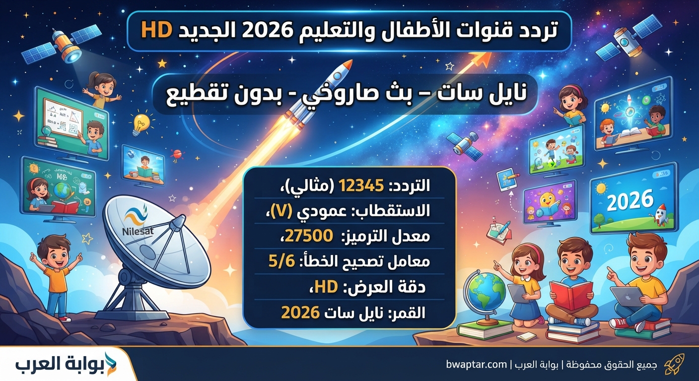 تردد قنوات الأطفال 2026