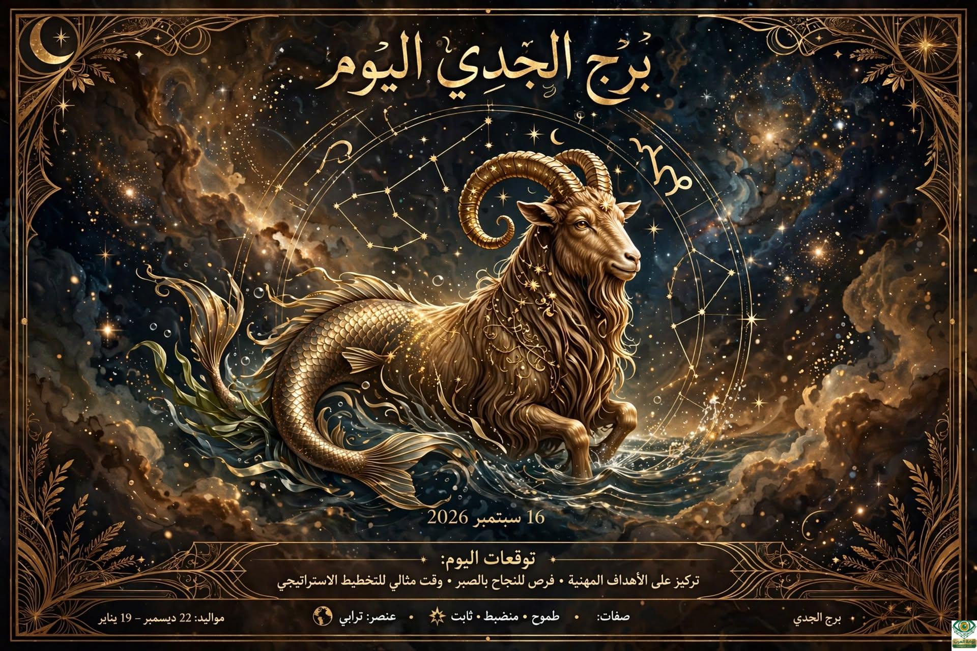 توقعات برج الجدي اليوم الأربعاء 16 سبتمبر 2026