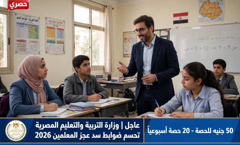 التقديم للعمل بالحصة 2026 - 50 جنيه للحصة و20 حصة اسبوعيا وزارة التربية والتعليم