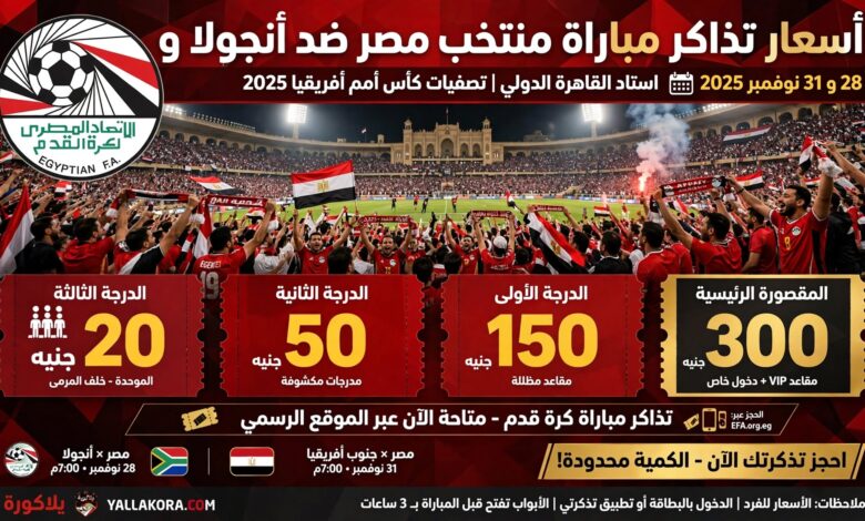 مباراة مصر وأنجولا وجنوب أفريقيا