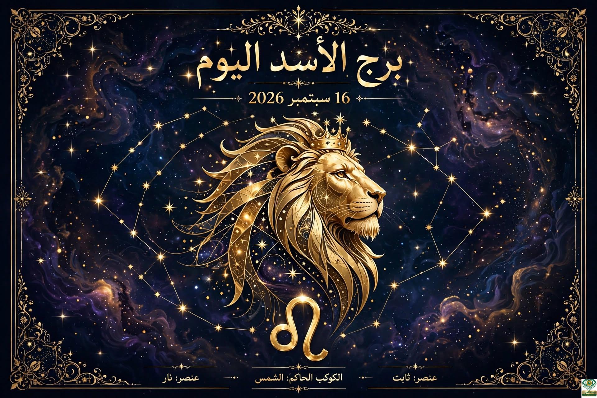 توقعات برج الأسد اليوم الأربعاء 16 سبتمبر 2026