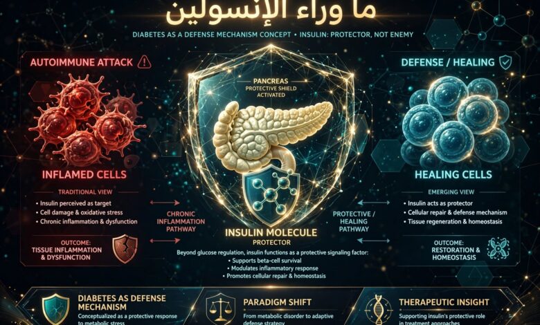 بنكرياس محمي بدرع ذهبي وجزيء الإنسولين كحامي وليس عدو