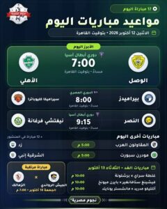 جدول مباريات اليوم الثلاثاء بث مباشر